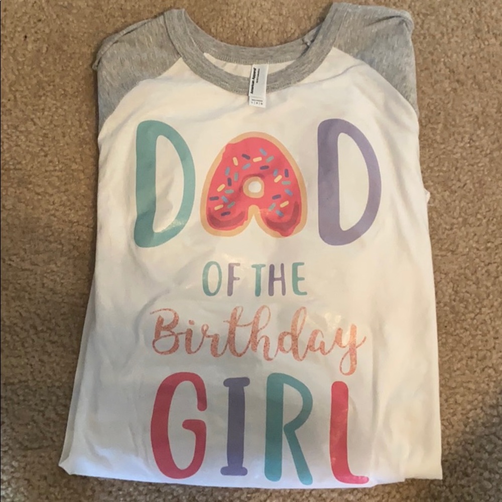 mom and dad of the birthday girl baseball tees
